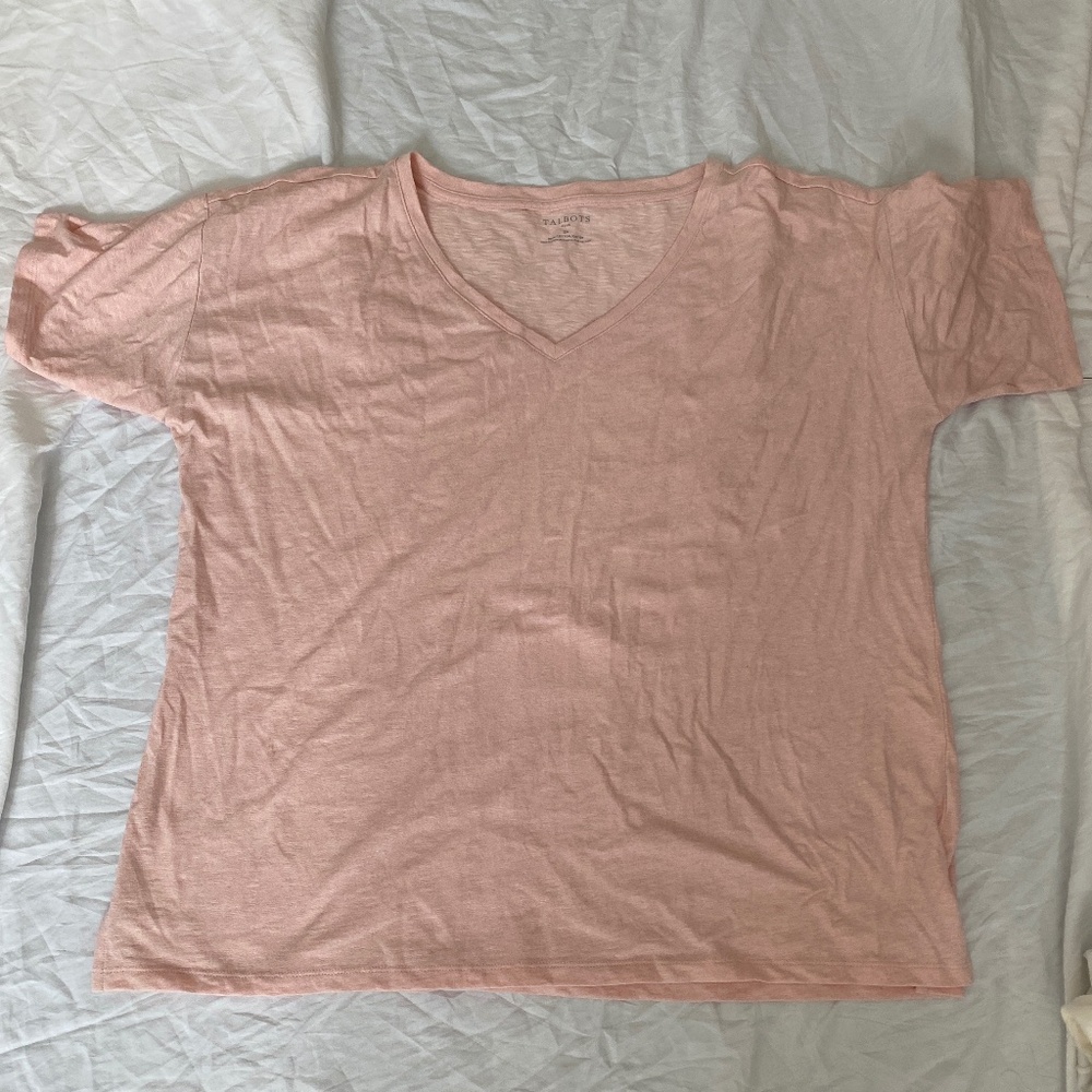 Talbots Pink 2x V-neck Shirt